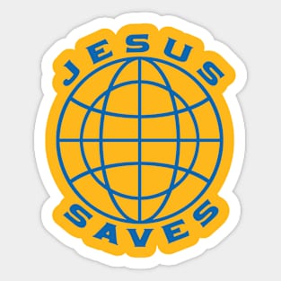 Jesus Saves Blue (Globe) T-Shirt Sticker